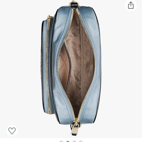 Michael Kors Leila Nylon Camera Crossbody Bag in Pale Blue - Picture 12 of 13